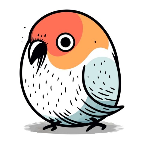 Illustration of a cute bird isolated on a white background vec