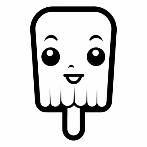 ice cream bar kawaii character vector illustration design blac