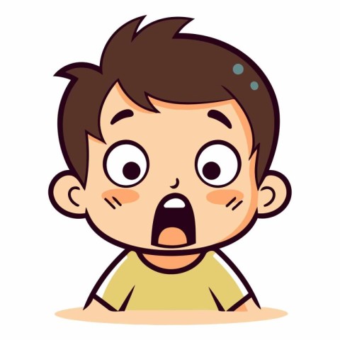 Surprised Boy - Cartoon Vector Illustration