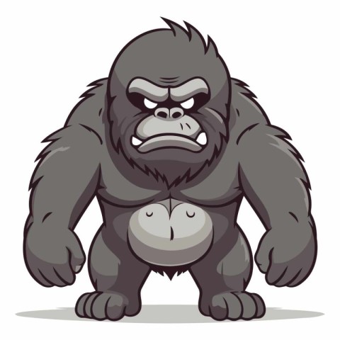 Gorilla cartoon isolated on a white background.
