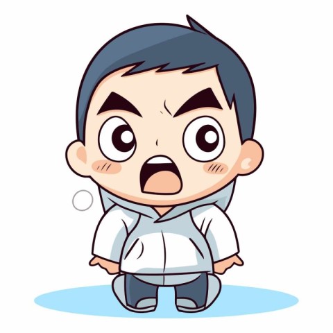 Surprised Boy - Cute Cartoon Vector Illustration