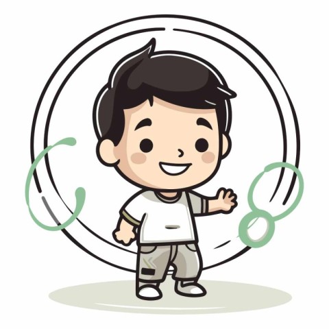 Cute boy cartoon character vector illustration design.