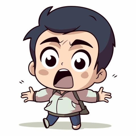 Surprised Boy - Cartoon Vector Illustration