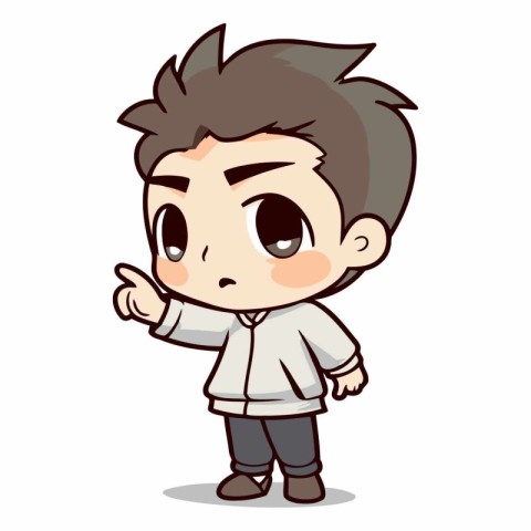 Angry Boy - Cute Cartoon Vector Illustration