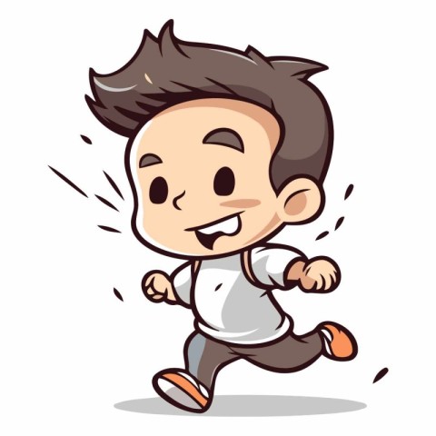 Running Boy - Cartoon Vector Illustration�ï¿Â