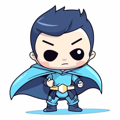 Superhero Boy - Cute Cartoon Vector Illustration
