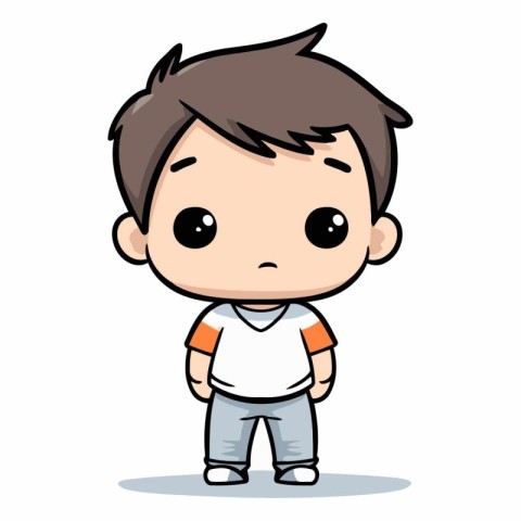 Confused Boy - Cartoon Character Vector Illustration