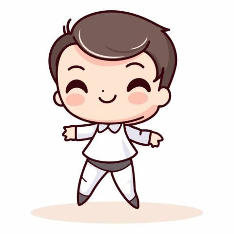 Karate Boy - Cute Cartoon Vector Illustration