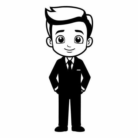 businessman avatar cartoon character on white background vector