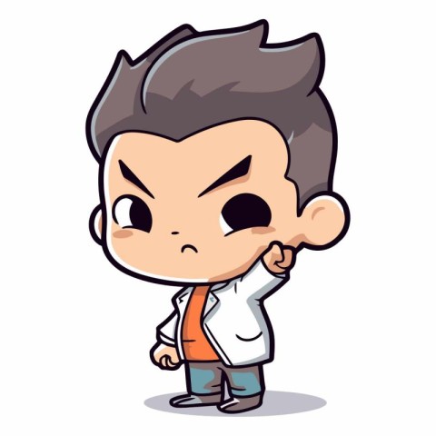 Sad Boy - Cartoon Mascot Character Vector Illustrationï»Â