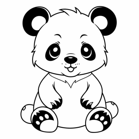 cute little panda bear cartoon vector illustration graphic desig