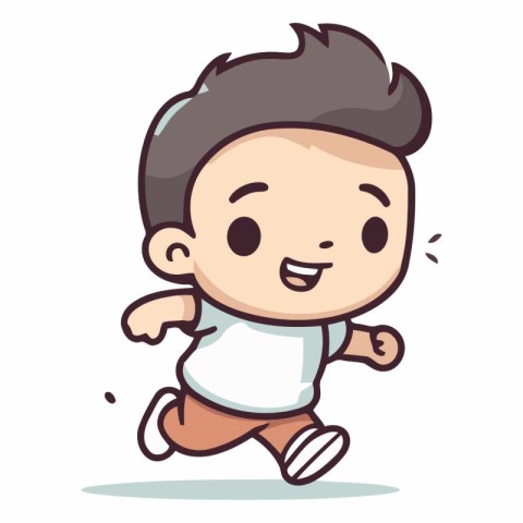 Running Baby Boy - Vector Character Cartoon Illustrationï»