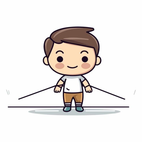 Little Boy Walking - Cute Cartoon Vector Illustrationï»Â