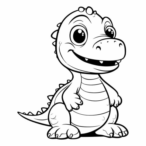 Cute Dinosaur Cartoon Mascot Character Illustration Isolated on