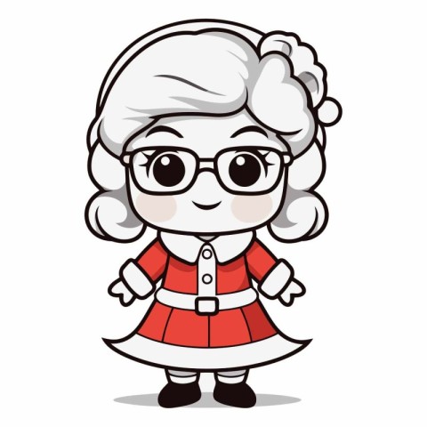 Grandmother Wearing Glasses - Cartoon Vector IllustrationïÂ