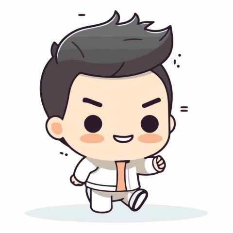 Cute boy cartoon character vector illustration design.