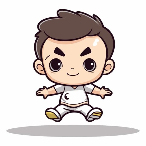 Cute Baby Running - Cartoon Vector Illustration