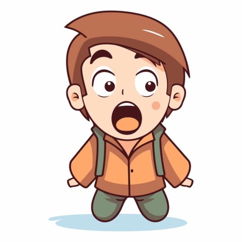 Surprised Boy - Cartoon Vector Illustration