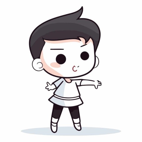 Cute boy running cartoon character vector illustration.