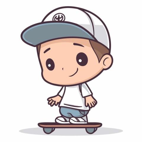 Skateboarder - Cute Cartoon Vector Illustration