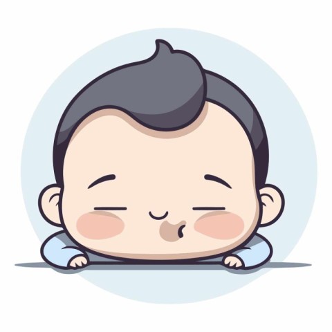 Cute Baby Face - Vector Cartoon Character Illustrationï»Â