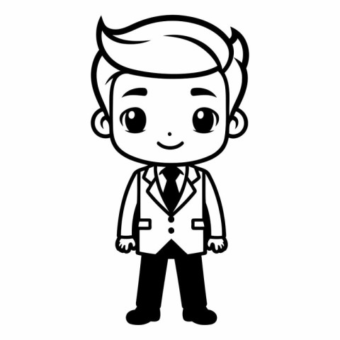 businessman avatar cartoon character on white background vector