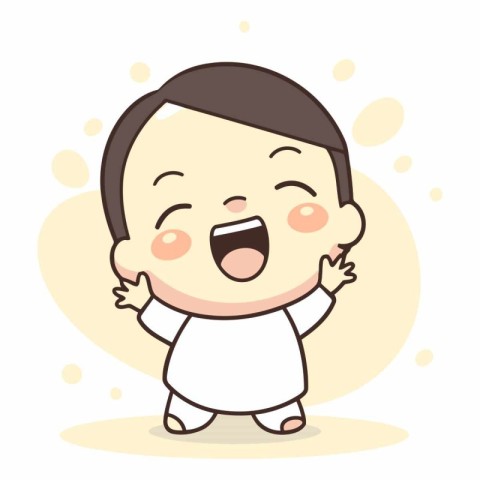 Cute Baby Crying - Cartoon Vector Illustration
