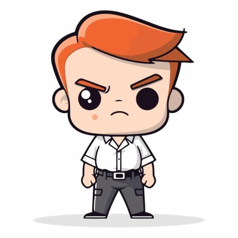 Angry Young Man - Cartoon Vector Illustration