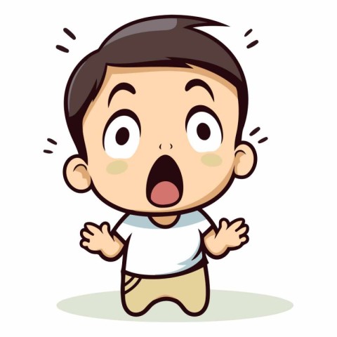 Surprised Baby - Colorful Cartoon Vector Illustrationï»Â