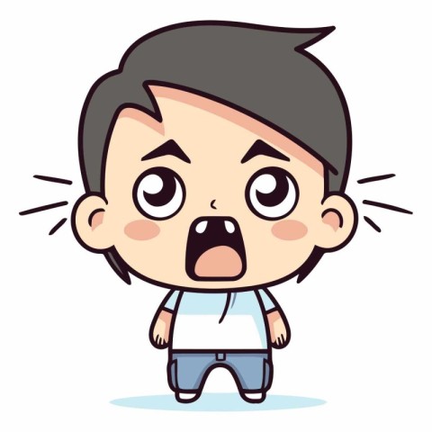 Surprised boy - Vector Cartoon Illustration