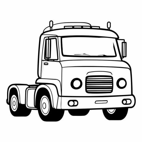 Truck icon of a truck on white background.