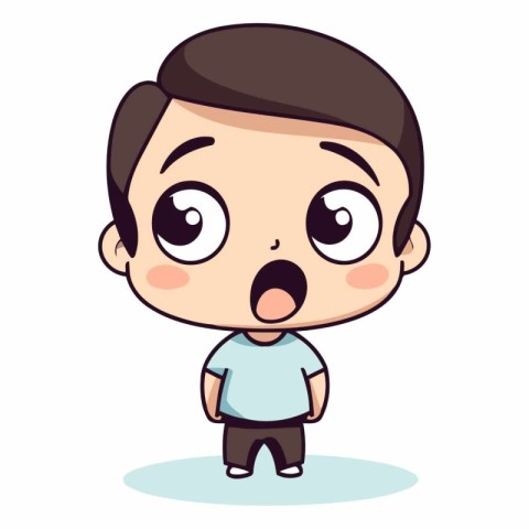 Surprised Boy - Cartoon Vector Illustration
