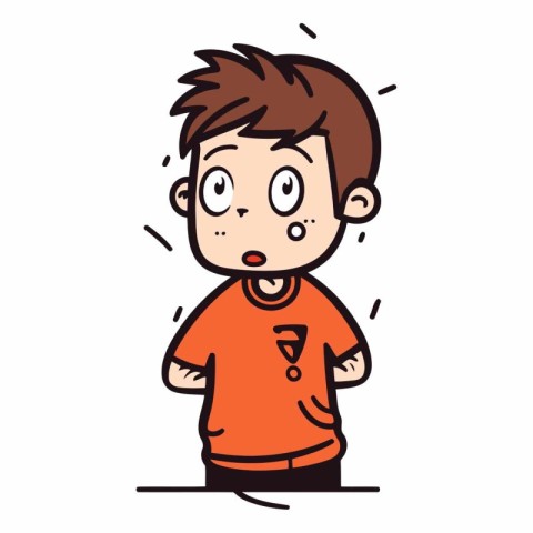Surprised Boy - Cartoon Vector Illustration