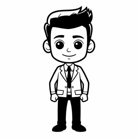 cute boy cartoon icon image vector illustration design black an
