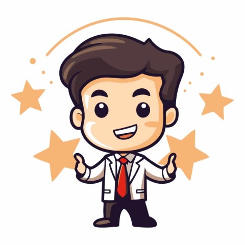 Businessman Smiling - Vector Character Cartoon Illustrationï