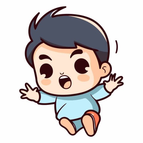 Crying Baby Boy - Cartoon Vector Illustration