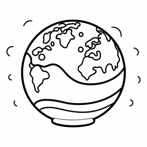 world planet earth with waves line style icon design graphic